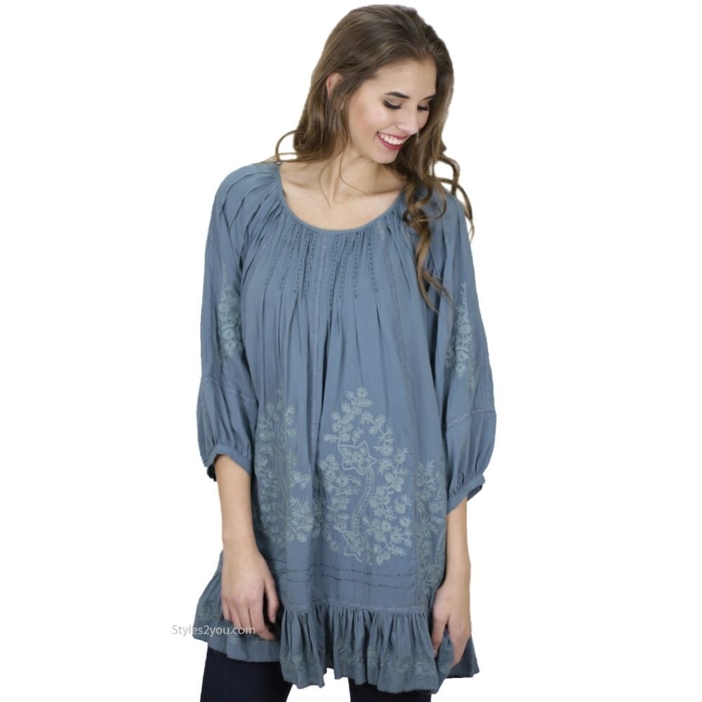 {Monoreno} Teal Women's Embroidered Dress - Size Large